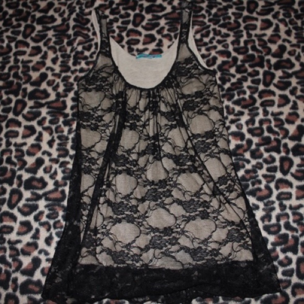 lace nude under layer tank